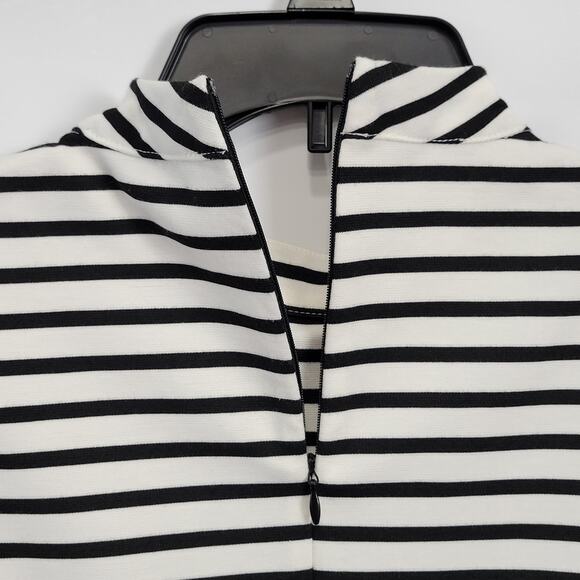 Forever21 Black Cream Striped Dress NEW Midi Stretch Bodycon Sleeveless Womens S - Picture 8 of 8